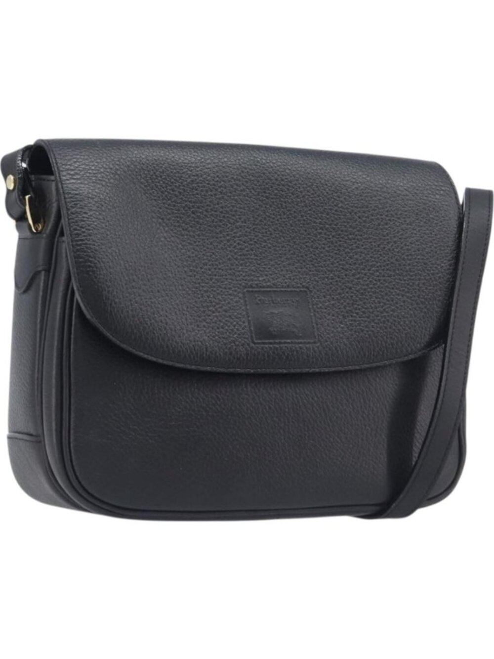 Burberrys Shoulder Bag Leather Black Gold